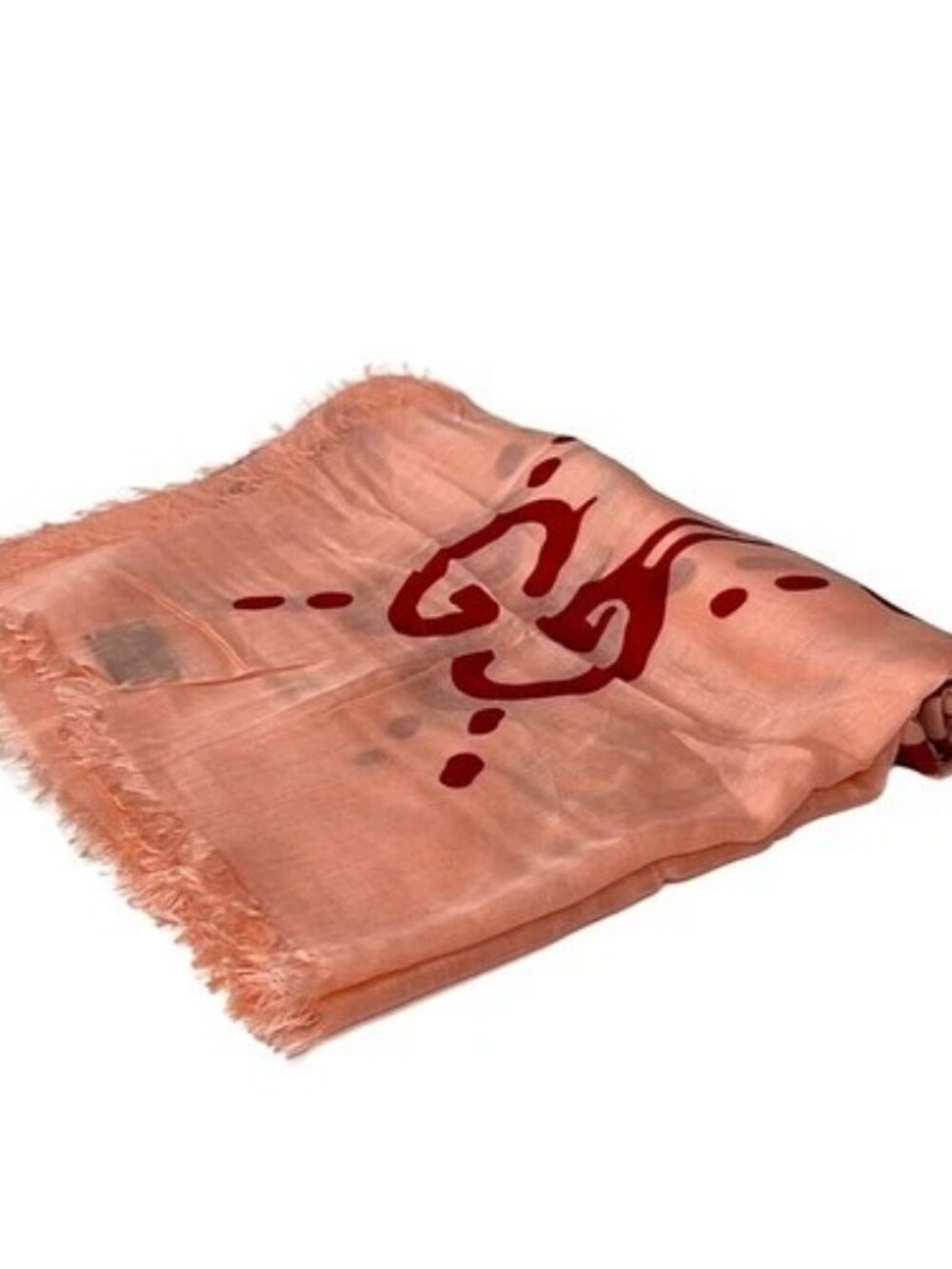 GUCCI Pink Beige Red Rayon Silk Scarf